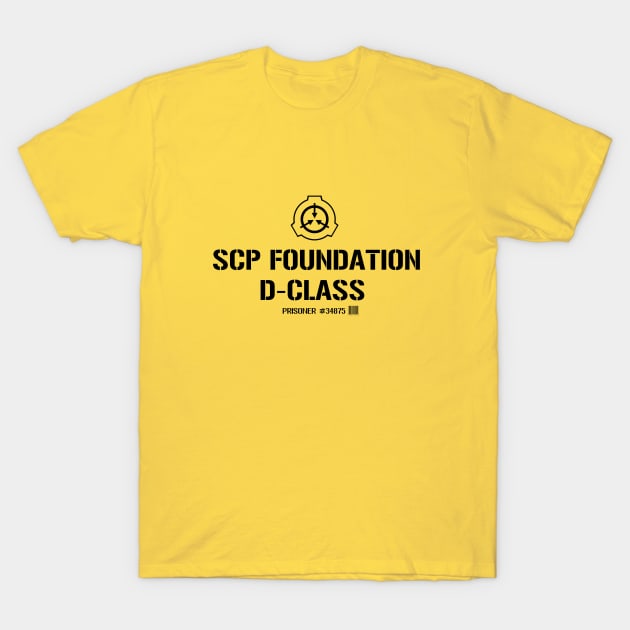 SCP Foundation D Class Prisoner Barcode T-Shirt by Mellowdellow